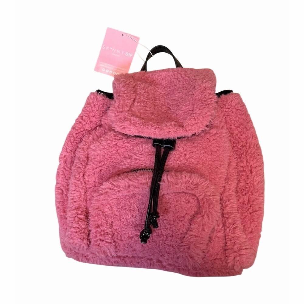 Skinnydip London Scarlett Backpack Pink Drawstring Front Zip Pocket